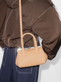 Chloé small Joyce leather tote bag in soft tan | vintage style designer bags | top handle handbags