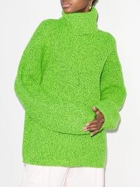 Christopher John Rogers oversized roll neck jumper in Lettuce Green