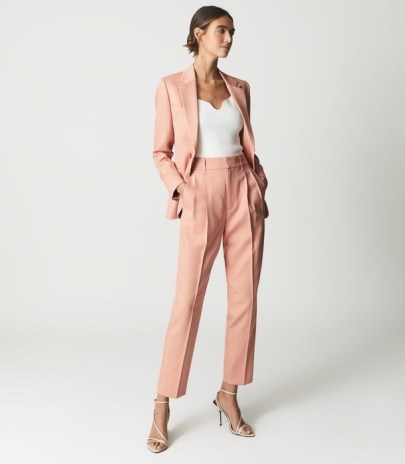 REISS COCO TAPERED MIXER TROUSERS PINK - flipped