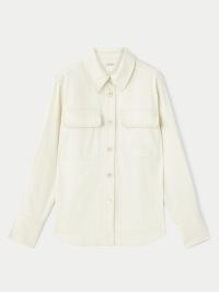 JIGSAW Cotton Lyocell Utility Shirt Cream – casual weekend shirts – womens wardrobe essentials