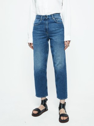 Jigsaw Delmont Jean | women’s blue cropped denim jeans - flipped