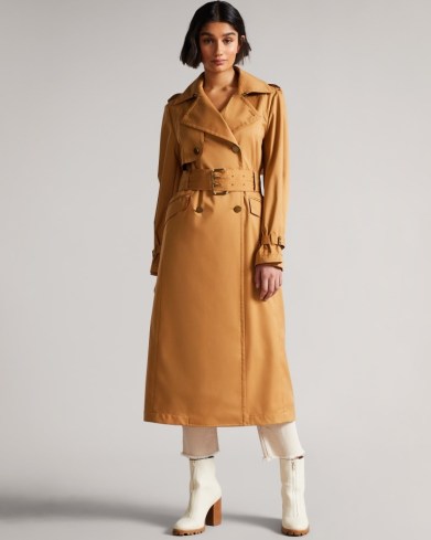 Ted Baker MAAEVE Double Faced Lightweight Trench Coat Light Brown ~ womens belted coats