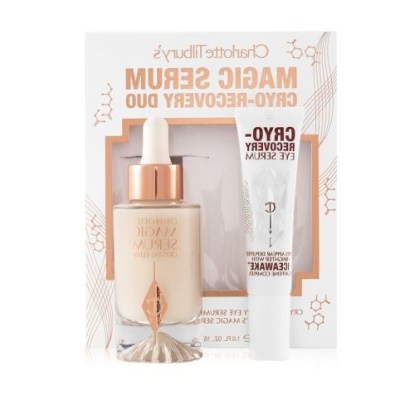 Charlotte Tilbury MAGIC SERUM CRYO-RECOVERY DUO ~ face and eye serums ~ facial beauty product kits - flipped