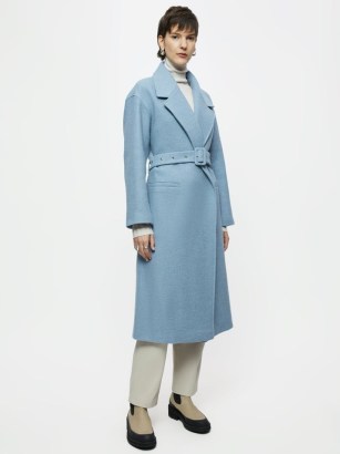JIGSAW Freya Twill Trench Coat in Blue / womens belted wrap style coats