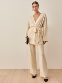 Reformation Gianni Cashmere Set Warm White | chic knitwear fashion sets | luxe look knitted co-ord