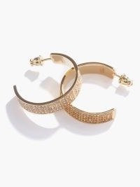 FENDI FF crystal-embellished hoop earrings – glamorous designer fashion jewellery – glam hoops covered in crystals