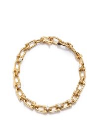 JADE TRAU Georgina diamond & 18kt gold bracelet – chunky cable chain bracelets with diamonds – womens fine jewellery