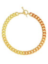FRY POWERS Sunshine enamel & 14kt gold-plated necklace ~ gradient orange necklaces