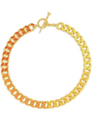 FRY POWERS Sunshine enamel & 14kt gold-plated necklace ~ gradient orange necklaces - flipped