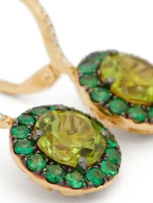 ROSA DE LA CRUZ Peridot, green garnet and 18kt gold earrings ~ luxe drops ~ women#s fine jewellery - flipped