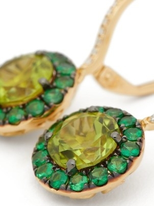 ROSA DE LA CRUZ Peridot, green garnet and 18kt gold earrings ~ luxe drops ~ women#s fine jewellery