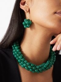 JIL SANDER Saturation agate necklace ~ green beaded statement necklaces