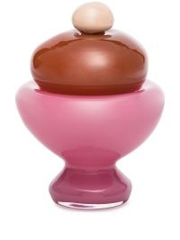 HELLE Bon Bon sugar bowl in Pink / Brown ~ coloured glassware