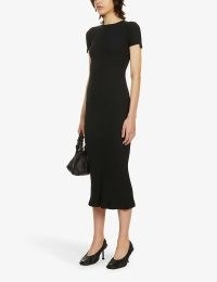 HELMUT LANG Pima round-neck stretch-cotton midi dress in black – women’s wardrobe essentials – essential LBD – dress up or down dresses