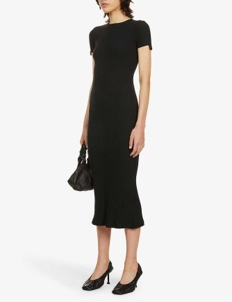 HELMUT LANG Pima round-neck stretch-cotton midi dress in black – women’s wardrobe essentials – essential LBD – dress up or down dresses