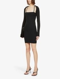 HELMUT LANG Square-neck stretch-cotton mini dress in black – LBD