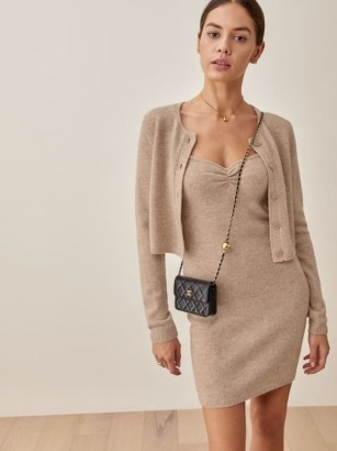 Reformation Isola Cashmere Set in Oatmeal | luxe knitted fashion sets