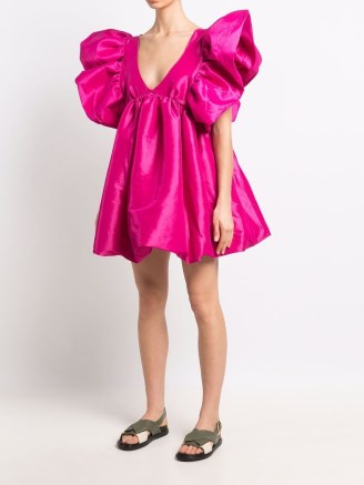 Kika Vargas Adri pink ruffled mini dress - flipped