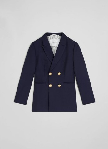 L.K. BENNETT MARINER NAVY DOUBLE-BREASTED SAILOR JACKET ~ womens dark blue gold button jackets ~ wardrobe essentials - flipped