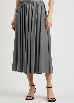 MAX MARA LEISURE Barni grey jersey midi skirt | skirts with movement - flipped