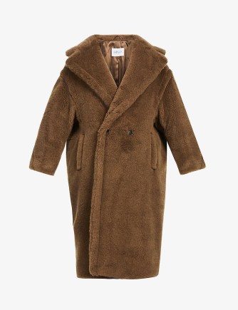 In the style of Blake Lively’s textured fur coat, (the star wore a black version) MAX MARA TEDGIRL DOUBLE-BREASTED TEDDY COAT, out in New York, 18 January 2022 | celebrity street style fashion | movie star coats and outerwear | Blake Lively clothing - flipped