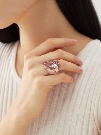 FERNANDO JORGE Gleam amethyst, quartz & 18kt rose-gold ring ~ womens pink toned statement rings