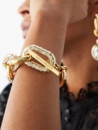 PACO RABANNE XL-link crystal-embellished bracelet – womens chunky chain bracelets with crystals