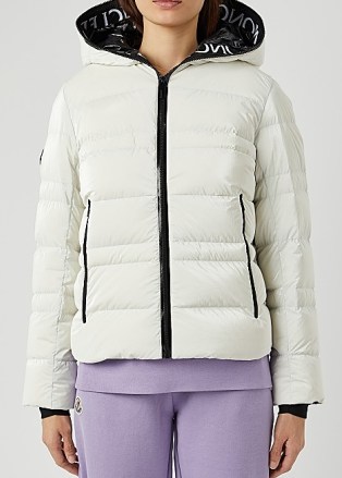 MONCLER Tharon white quilted glossed shell jacket ~ womens padded jackets - flipped