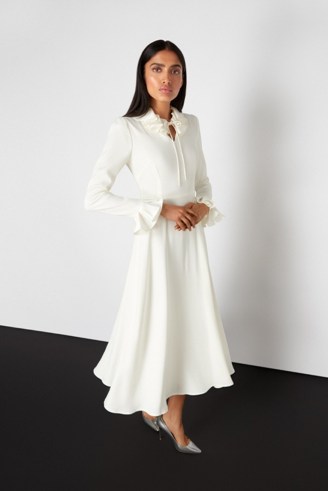Jane Atelier NARNIA CADY MIDI DRESS in Cream ~ elegant wedding dresses ~ feminine fit and flare occasion fashion ~ alternative bridal outfits