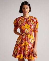 Ted Baker PATTI New World Self Belt Detail Mini Dress | retro floral print dresses