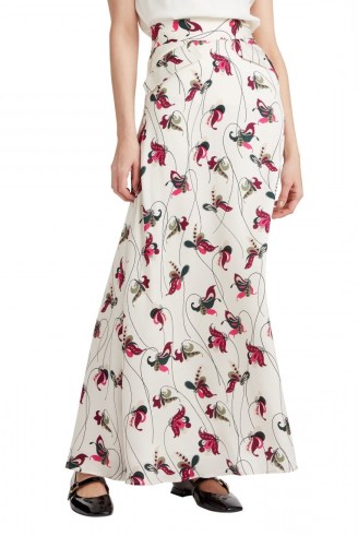 Jane Atelier NIRVANA ENCHANTED FLOWER SKIRT ~ floral high waist fit and flare hem maxi skirts - flipped