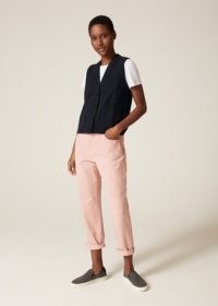 MEandEM Organic Denim Tapered Crop Jean in Dusted Rose | pink denim jeans | cropped leg
