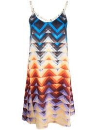 Paco Rabanne geometric-print dress | retro inspired chain strap dresses | vintage style prints on women’s fashion