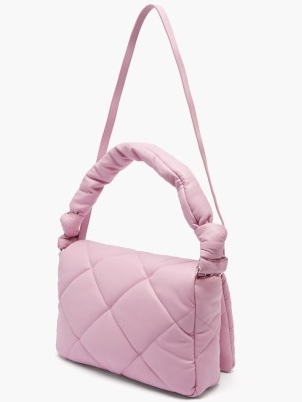 STAND STUDIO Wanda mini quilted pink faux-leather shoulder bag – padded bags