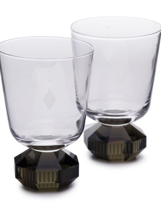 Reflections Copenhagen Chelsea set of two glasses ~ stylish grey glassware - flipped
