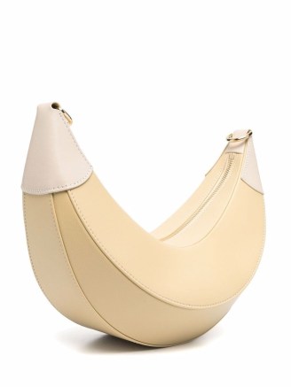 Rejina Pyo banana leather shoulder bag | curved designer bags | fruit inspited handbags - flipped