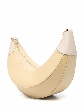 Rejina Pyo banana leather shoulder bag | curved designer bags | fruit inspited handbags