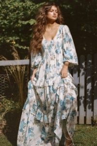 SPELL ROSE GARDEN GOWN Sapphire / floral bohemian dresses / voluminous tiered boho fashion / romance in spired clothing / romantic look