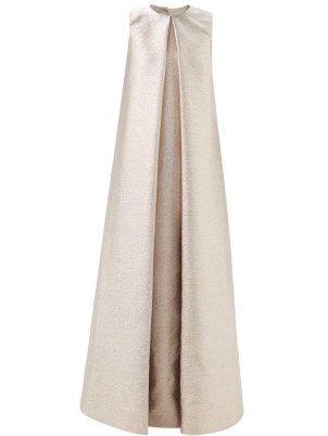 EMILIA WICKSTEAD Layne metallic-jacquard sleeveless gown in rose-gold ~ vintage style occasion gowns ~ evening elegance ~ elegant event fashion - flipped