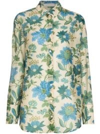 SIR. Celia floral-print shirt ~ womens cotton / silk blend floral print shirts