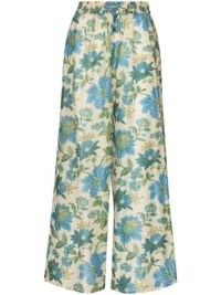 SIR. Celia floral-print wide-leg trousers ~ women’s cotton / silk blend pants