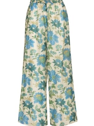 SIR. Celia floral-print wide-leg trousers ~ women’s cotton / silk blend pants - flipped