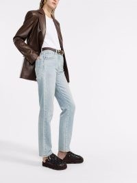 There Was One bleached straight-leg denim jeans in baby blue | womens casual fashion