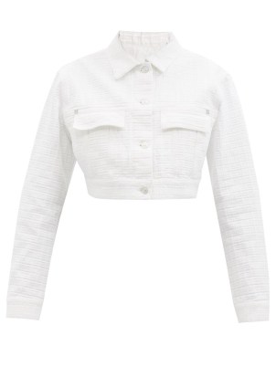 GIVENCHY 4G cropped denim jacket | white crop hem jackets