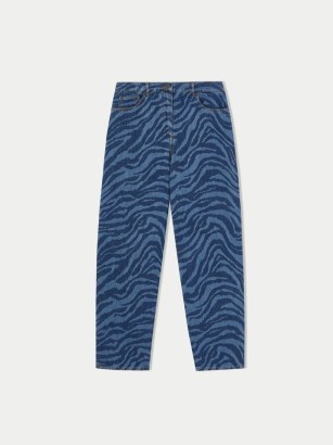 JIGSAW Zebra Delmont Mom Jean Blue / animal print cropped jeans / womens printed denim fashion