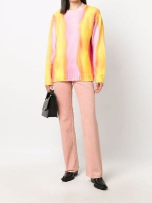 Acne Studios gradient knitted jumper | women’s pink, orange & yellow crewneck | womens multicoloured jumpers