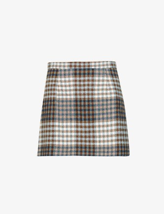 ANDION Checked woven mini skirt | check print fully lined skirts | plaid fashion