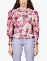 ANDION Constance floral-print woven top – printed puff sleeved tops
