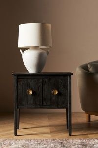 Amber Lewis for Anthropologie Garvey Side Table in Black ~ small chic pine wood tables with storage ~ sylish cabinets ~ rustic home furniture
