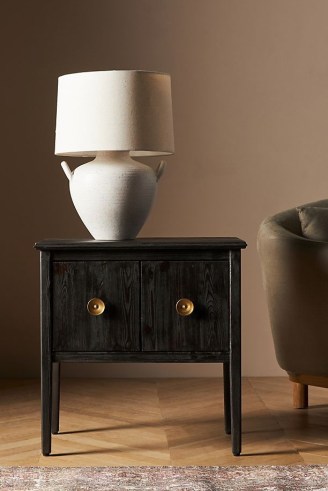 Amber Lewis for Anthropologie Garvey Side Table in Black ~ small chic pine wood tables with storage ~ sylish cabinets ~ rustic home furniture